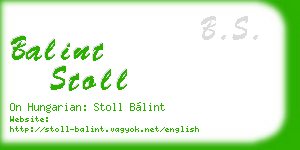 balint stoll business card