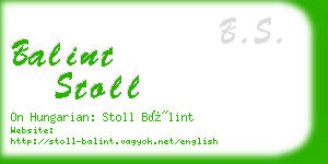 balint stoll business card